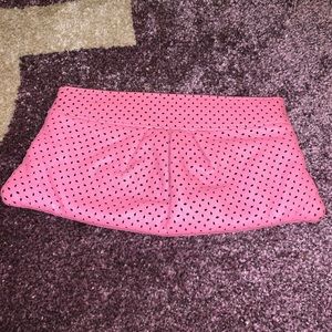 Lauren Merkin Pink Leather Clutch Bag